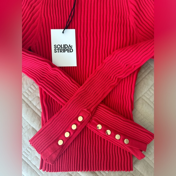 NWT Solid & Striped - The Landman Sweater (Fiery Red) - Picture 10 of 12
